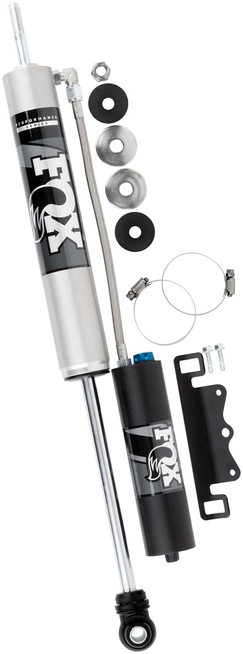 FOX 2.0 Perf Shock - Fox 2005+ Ford Super Duty 2.0 Perf Series 9.6in Smooth Body Remote Res. Front Shock - CD Adj
