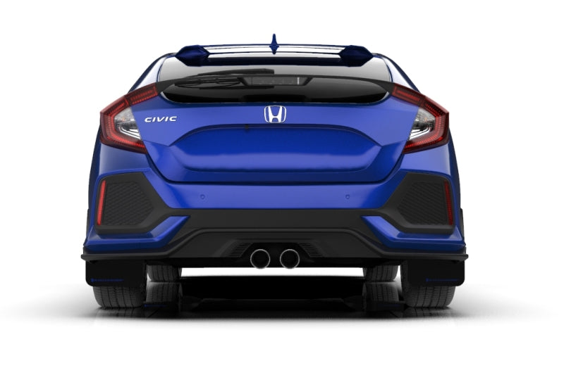 RAL UR Blk Flap/Blue Logo - Rally Armor 17-21 Honda Civic EX/EX-L/LX (Hatchback) Black UR Mud Flap Blue Logo