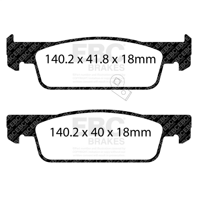 EBC Greenstuff Brake Pad Sets - EBC 16-17 Smart Fortwo 0.9T Greenstuff Front Brake Pads