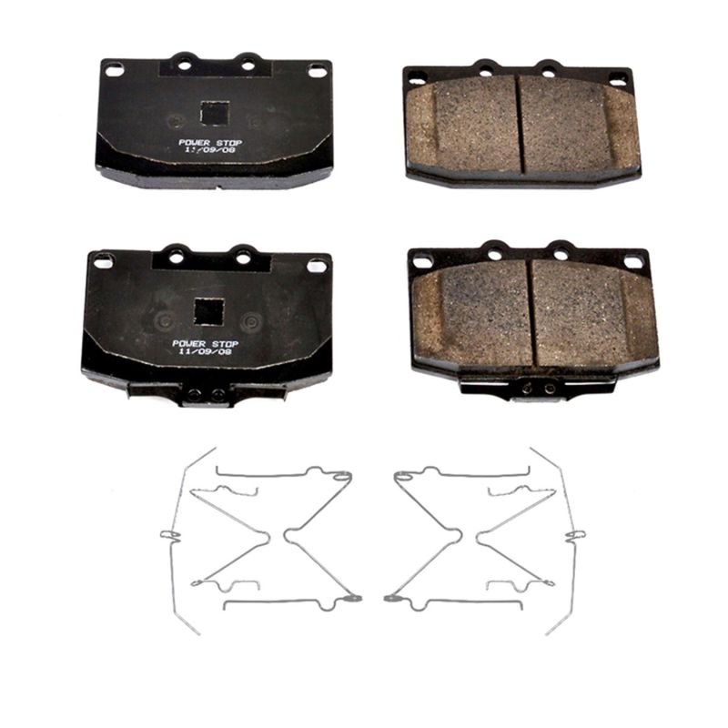 PSB Z17 Evolution Brake Pads - Power Stop 86-91 Mazda RX-7 Front Z17 Evolution Ceramic Brake Pads w/Hardware