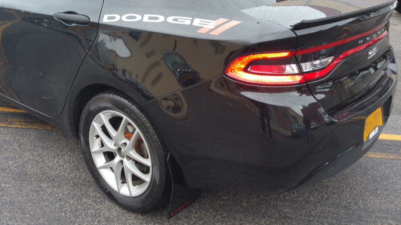 RAL UR Blk Flap/Rd Logo - Rally Armor 13-16 Dodge Dart Black UR Mud Flap w/ Red Logo