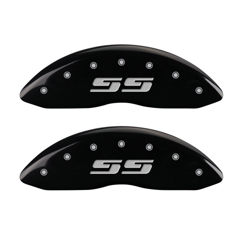 MGP Caliper Covers 2 Logo - MGP 2 Caliper Covers Eng Front Silverado SS Black Finish Sil Char 2008 Chevy Silverado 1500