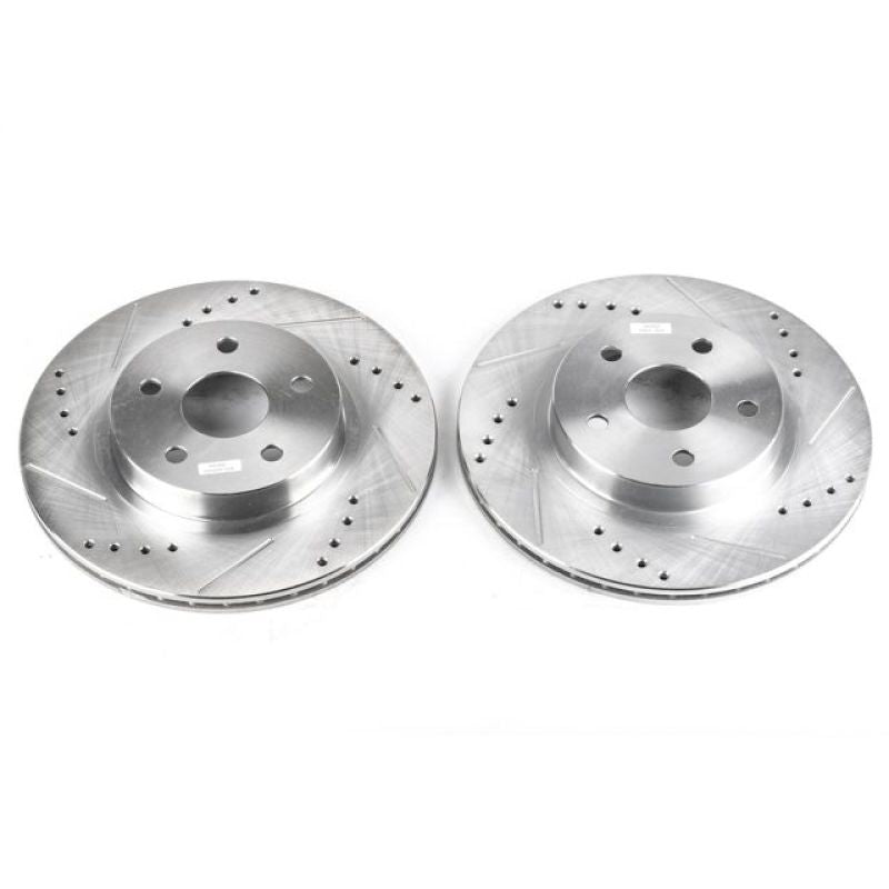 PSB Evolution Drill/Slot Rotor - Power Stop 96-00 Toyota RAV4 Front Evolution Drilled & Slotted Rotors - Pair