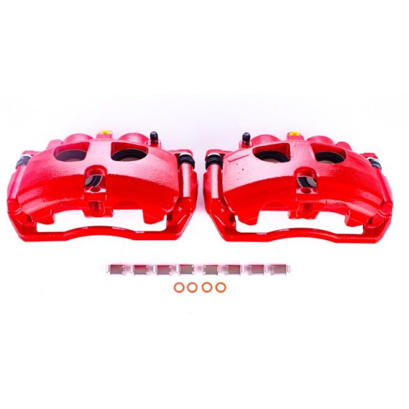 PSB Red Calipers - Power Stop 09-10 Dodge Ram 3500 Rear Red Calipers w/Brackets - Pair