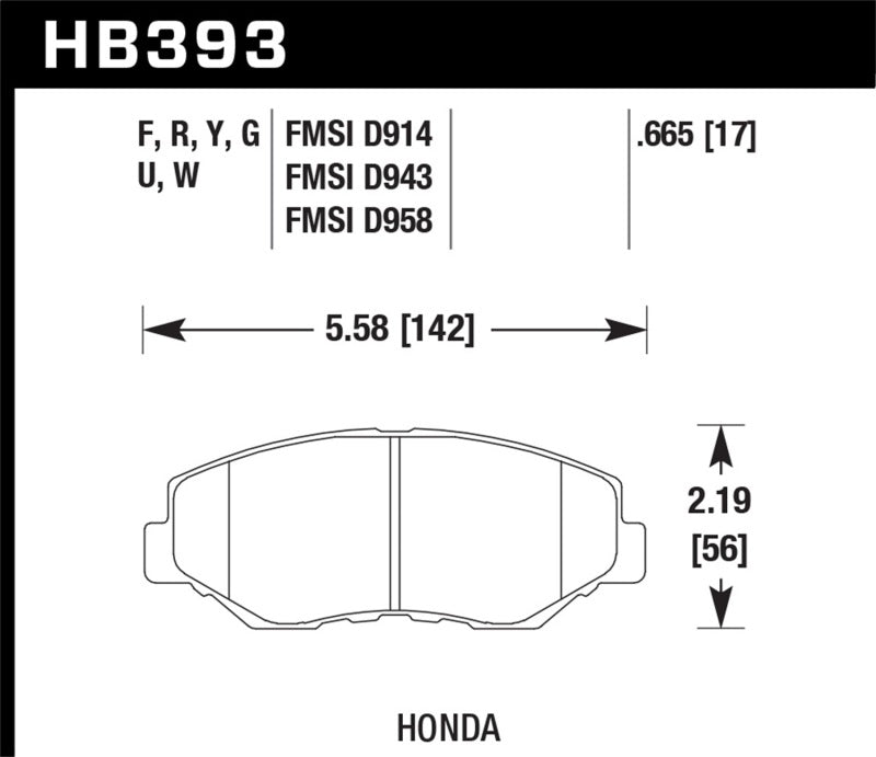 HAWK HP+ Brake Pad Sets - Hawk 03-08 Honda Pilot / 03-11 Honda Element HP+ Street Front Brake Pads
