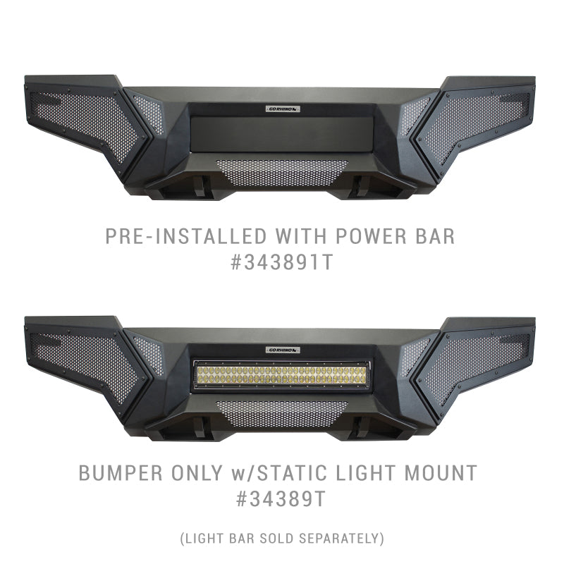 GOR Element Bumper - Go Rhino 16-21 Toyota Tacoma Element Front Bumper with Fixed Light Bar Mount Textured Black