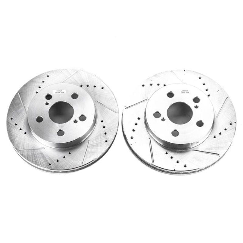 PSB Evolution Drill/Slot Rotor - Power Stop 16-19 Toyota Prius Front Evolution Drilled & Slotted Rotors - Pair