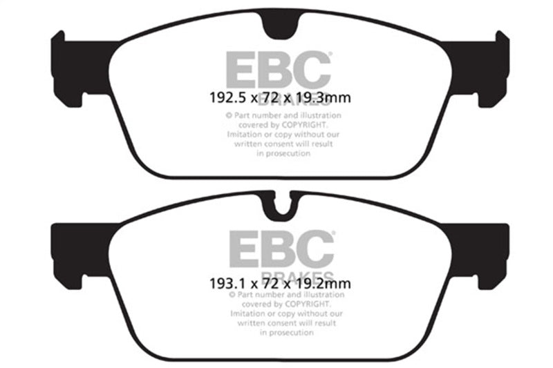 EBC Greenstuff Brake Pad Sets - EBC 13-16 Mercedes-Benz GL350 3.0 TD AMG Package Greenstuff Front Brake Pads