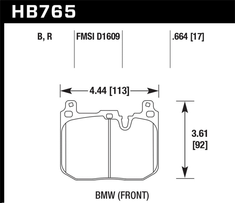 HAWK HP+ Brake Pad Sets - Hawk 2017 BMW 440i/M2-4 Black HP Plus Front Brake Pads
