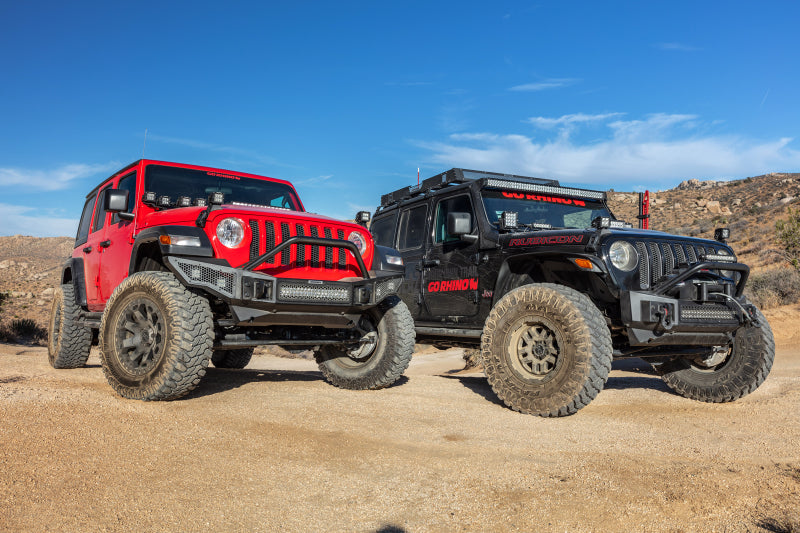 GOR Rockline Bumper - Go Rhino 07-20 Jeep Wrangler JL/JLU/JK/JKU/Gladiator JT Rockline Full Width Bumper w/ Overrider