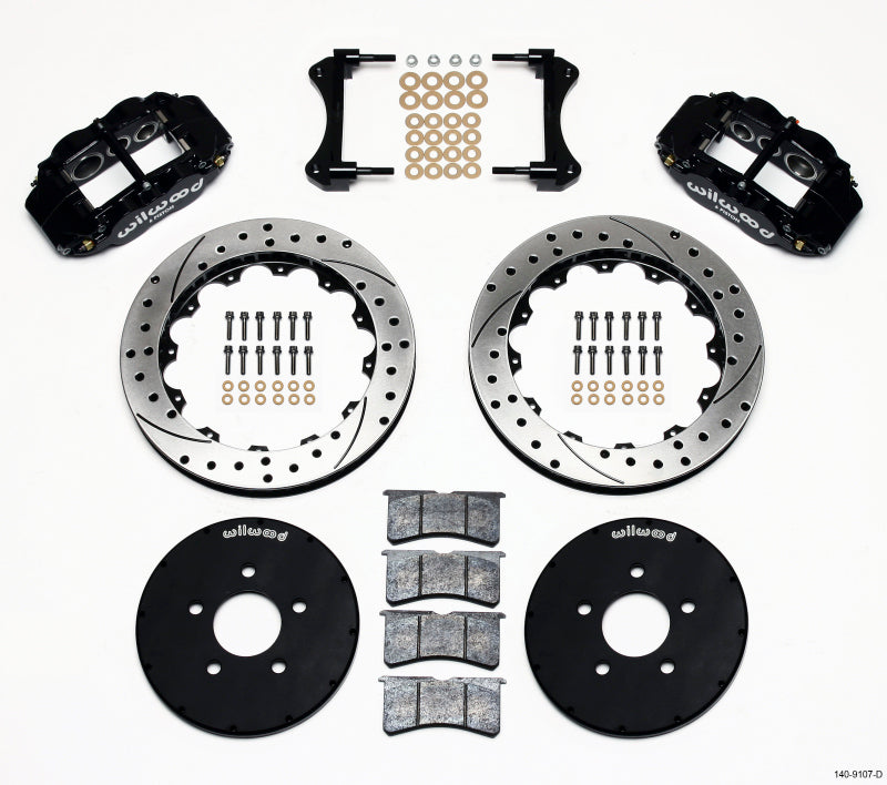 WIL Superlite Brake Kit - Wilwood Narrow Superlite 6R Front Hat Kit 12.88in Drilled 1994-2004 Mustang