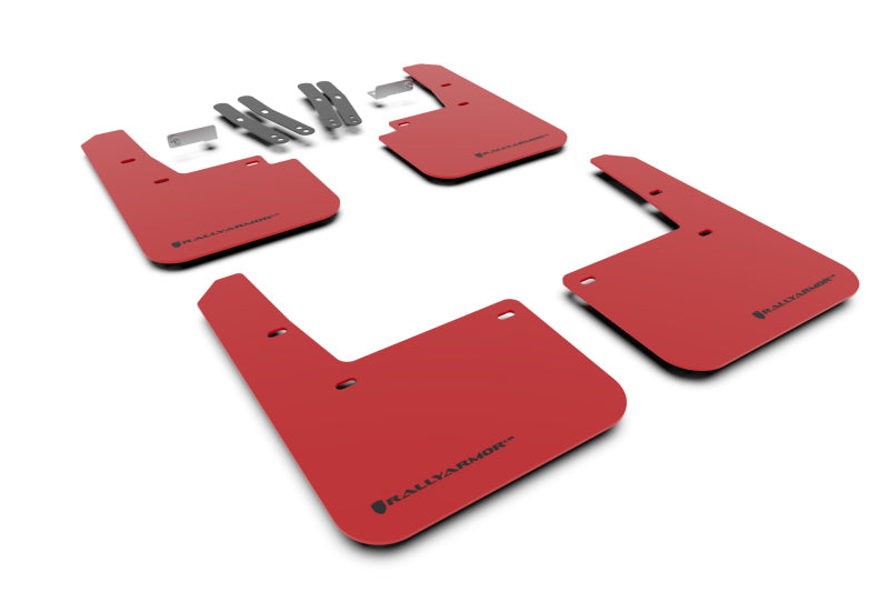 RAL UR Red Flap/Blk Logo - Rally Armor 18-23 Hyundai Kona Red UR Mud Flap Black Logo
