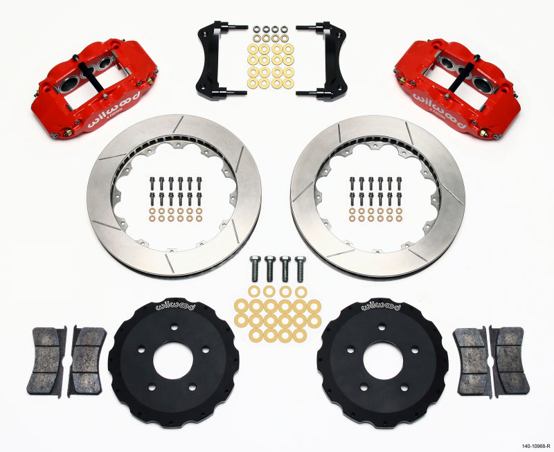 WIL Superlite Brake Kit - Wilwood Narrow Superlite 6R Front Hat Kit 13.06in Red Backdraft Cobra (BMW E36 Based)