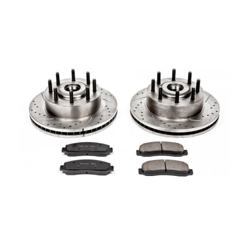 PSB Evolution Drill/Slot Rotor - Power Stop 05-07 Ford F-350 Super Duty Front Z23 Evolution Brake Kit