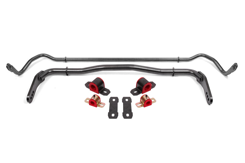 BMR Sway Bar Kits - BMR 08-19 Dodge Challenger Front/Rear Hollow 38mm/25mm Sway Bar Kit w/ Bushings - Black Hammertone
