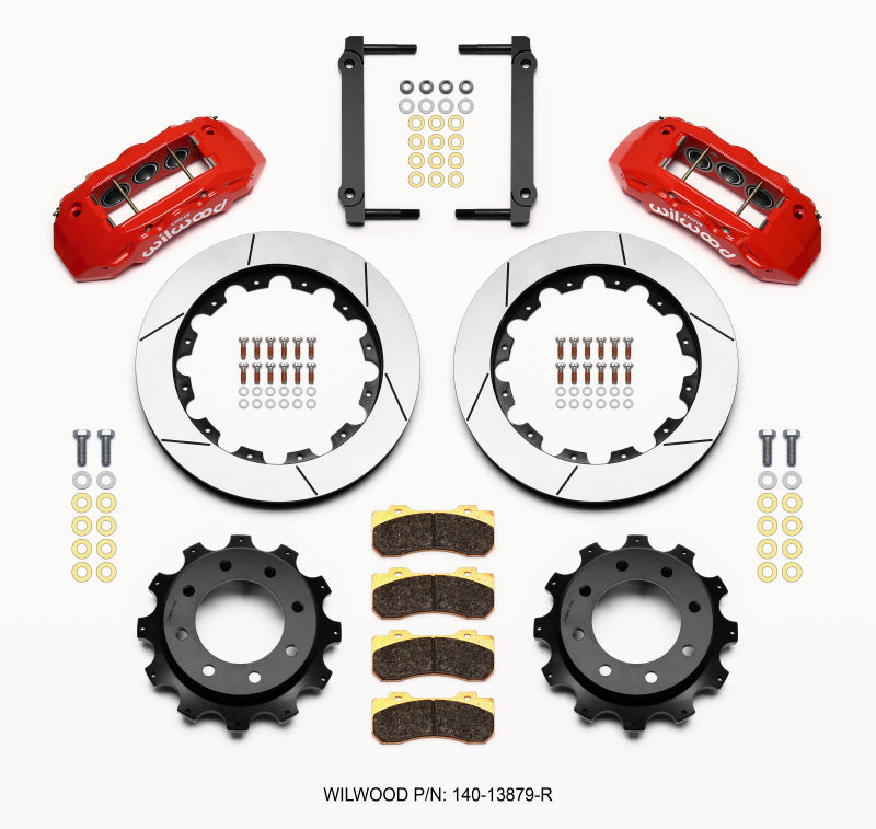 WIL TX6R Brake Kit - Wilwood TX6R Rear Kit 16.00in Red 1999-2010 GM Trk 2500 HD 4.84 Cntr