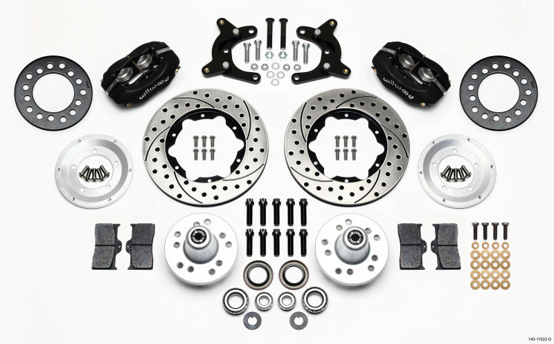 WIL Dynalite Brake Kit - Wilwood Forged Dynalite Front Kit 11.00in Drilled 62-72 CDP A Body - 9in Drum