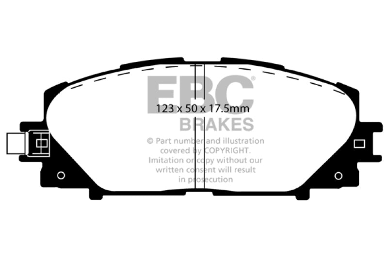 EBC Ultimax2 Brake Pad Sets - EBC 06+ Toyota Yaris 1.5 Ultimax2 Front Brake Pads