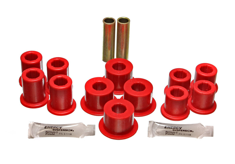 ES Spring/Shackle Bush - Red - Energy Suspension 89-94 Toyota Pick Up 2WD (Exc T-100/Tundra) Red Rear Leaf Spring Bushing Set