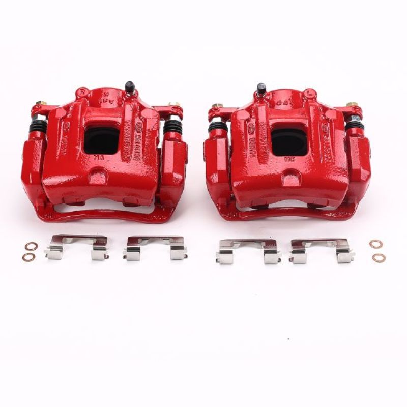 PSB Red Calipers - Power Stop 10-12 Hyundai Santa Fe Front Red Calipers w/Brackets - Pair