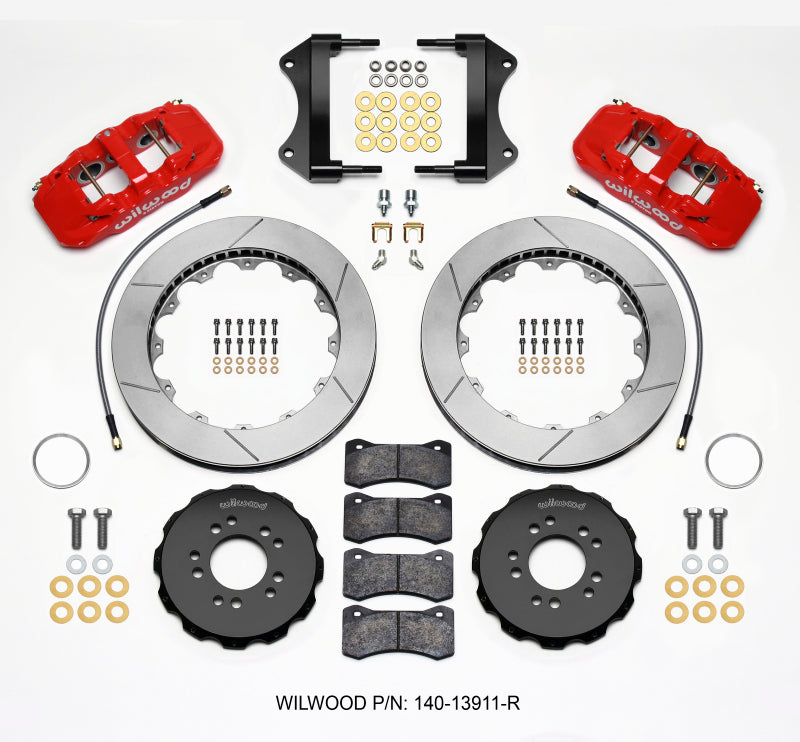 WIL Aero Brake Kit - Wilwood AERO6 Front Hat Kit 15.00 Red 2014-up Corvette C7 w/Lines