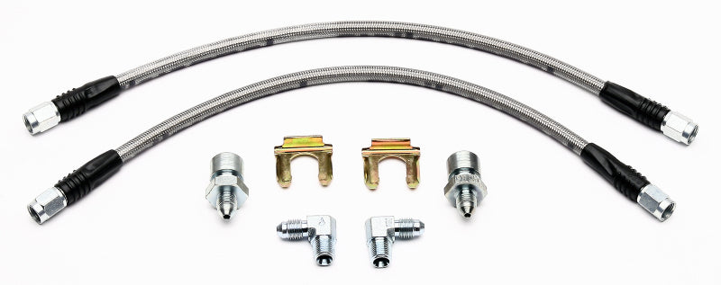 WIL Flexline Brake Hose - Wilwood Flexline Kit 64-72 Most GM w/ DLS Forged Dynalite or SL6 Front Caliper