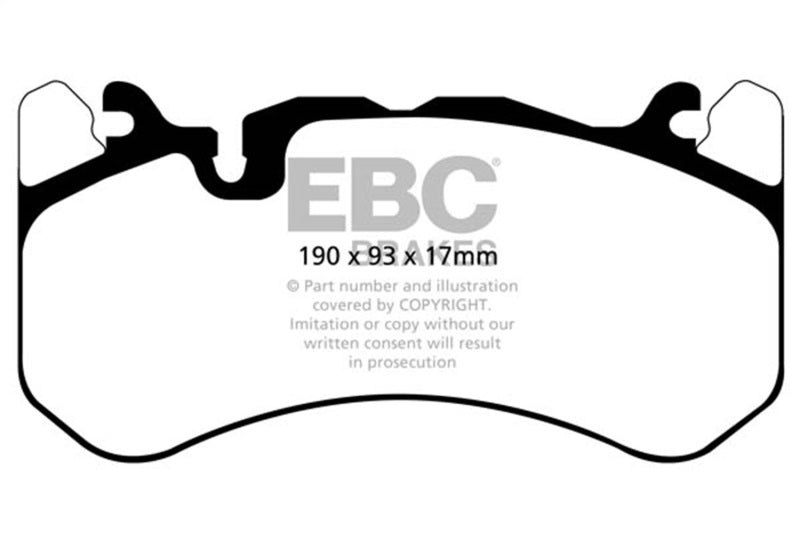 EBC Redstuff Brake Pad Sets - EBC 13-14 Audi RS7 4.0TT (w/Cast Iron Rotors & Trapezoid Weights) Redstuff Front Brake Pads