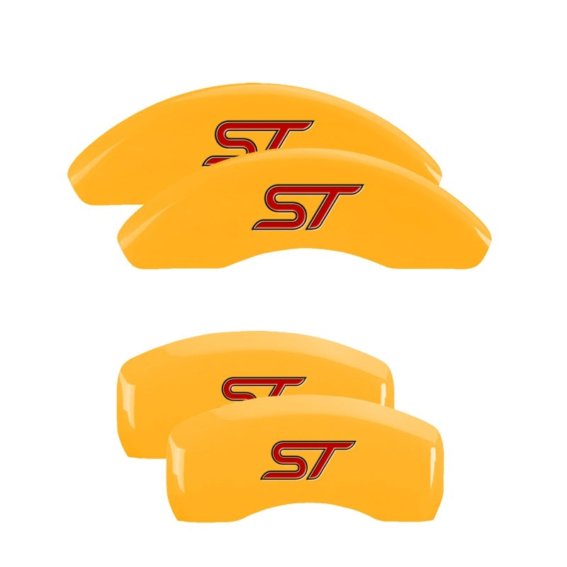 MGP Caliper Covers 4 Logo - MGP 4 Caliper Covers Engraved Front & Rear No bolts/ST Yellow finish black ch