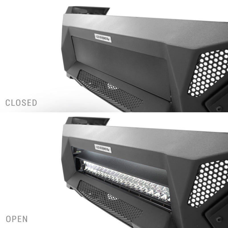 GOR Element Bumper - Go Rhino 19-24 Ram 1500 (Excl. Rebel/Warlock/TRX) Element Front Bumper w/Pwr Bar - Tex. Blk