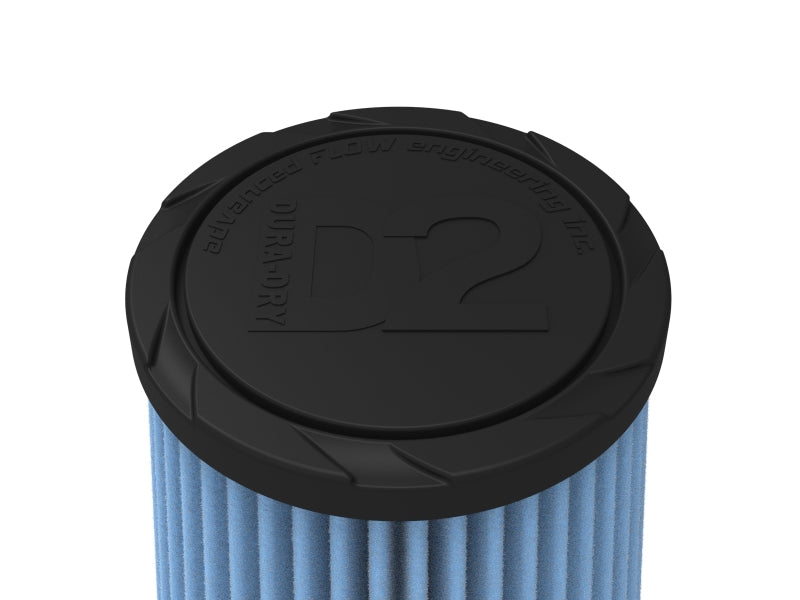 AFE Universal D2 Dura Dry Air Filter - aFe POWER Universal Clamp-On Air Filter w/ D2 Dura-Dry Media - 3-1/2in F x 6in B x 4in T x 8in H