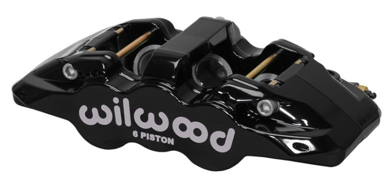 WIL Aero Caliper - Wilwood Caliper-Aero6-R/H - Black 1.62/1.12/1.12in Pistons 1.25in Disc