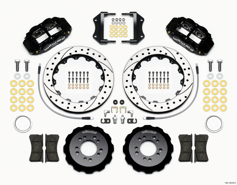 WIL Superlite Brake Kit - Wilwood Narrow Superlite 6R Front Hat Kit 12.88in Drilled 2013-Up Ford Focus ST w/ Lines