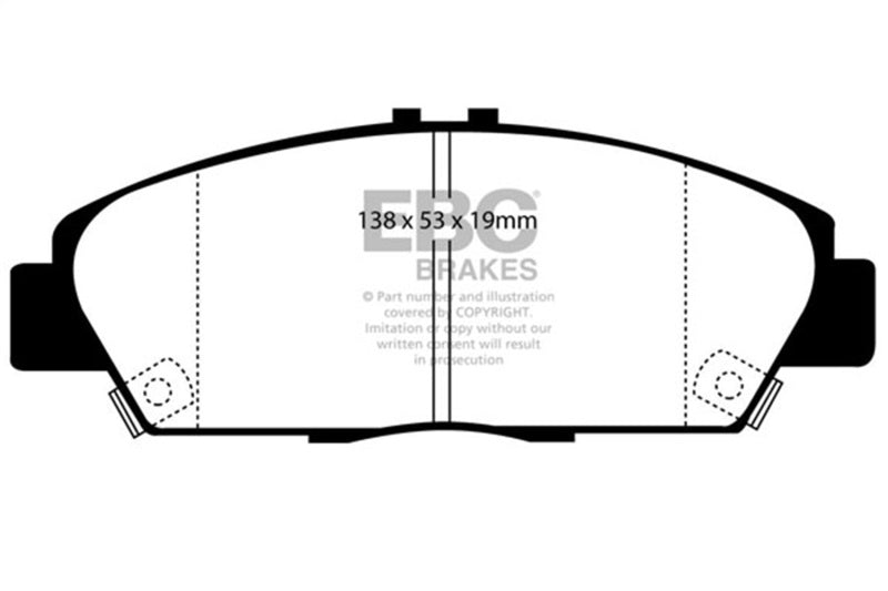 EBC Greenstuff Brake Pad Sets - EBC 92-96 Honda Prelude 2.2 Greenstuff Front Brake Pads