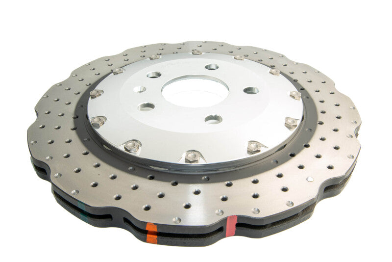 DBA 5000 Series Drilled Rotors - DBA 13-16 Audi RS5 (w/Scalloped edge Iron Discs) Rear 5000 Series Drilled Wavy Rotor w/Silver Hat