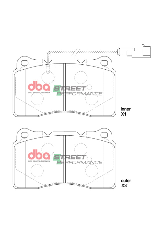 DBA SP Performance Brake Pads - DBA 14-16 Maserati Ghibli (w/345mm Front Rotor) SP Performance Front Brake Pads