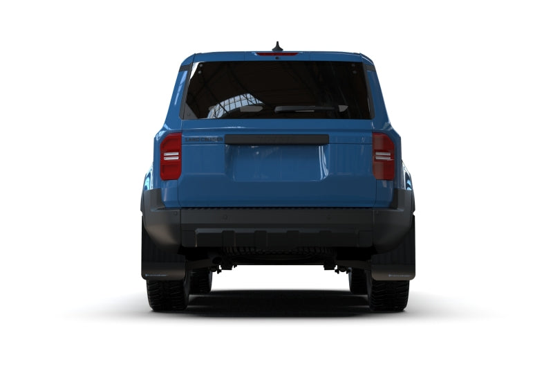 RAL UR Blk Flap/Blue Logo - Rally Armor 22-26 Toyota Land Cruiser Black UR Mud Flap Light Blue Logo