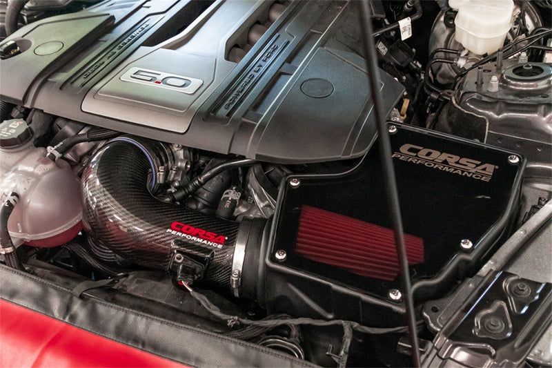 COR Air Intake Closed Box - Corsa 2018-2023 Ford Mustang GT 5.0L V8 Carbon Fiber Air Intake w/ DryTech Filter
