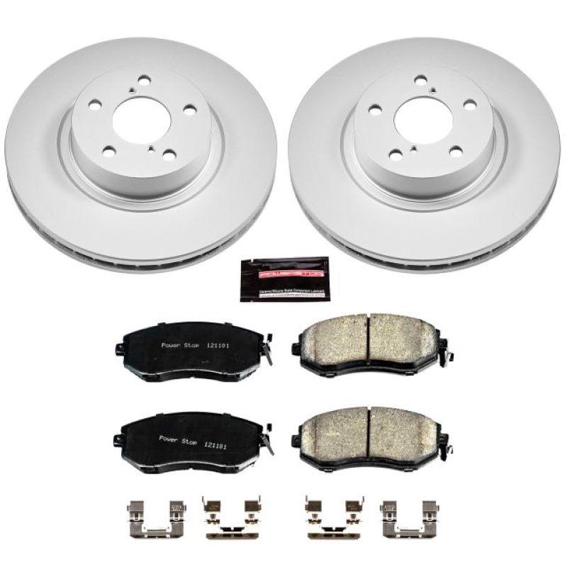 PSB Z17 Evolution Coated Kit - Power Stop 13-16 Subaru BRZ Front Z17 Evolution Geomet Coated Brake Kit