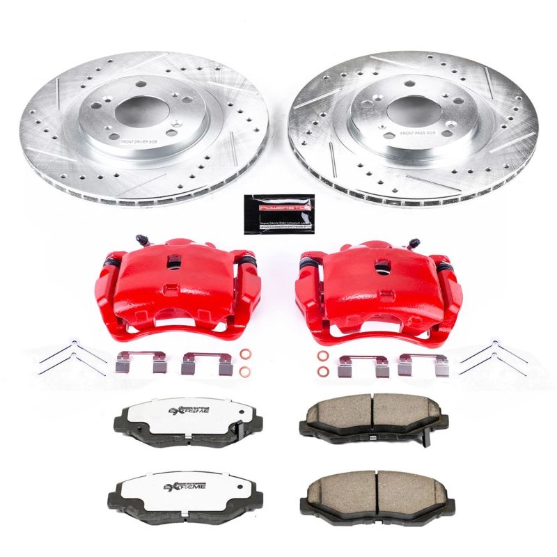 PSB Z26 Street Kit w/Cals - Power Stop 12-15 Honda Civic Front Z26 Street Warrior Brake Kit w/Calipers