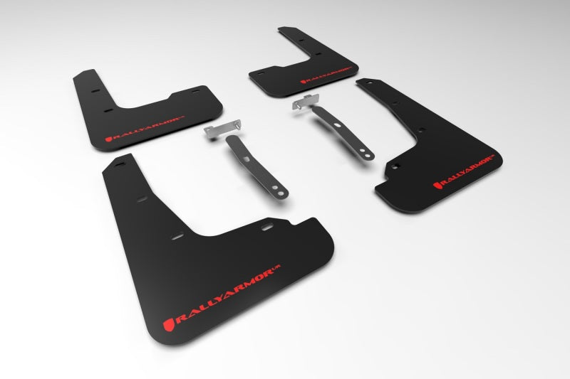 RAL UR Blk Flap/Rd Logo - Rally Armor 21-23 Hyundai Elantra Black UR Mud Flap w/Red Logo