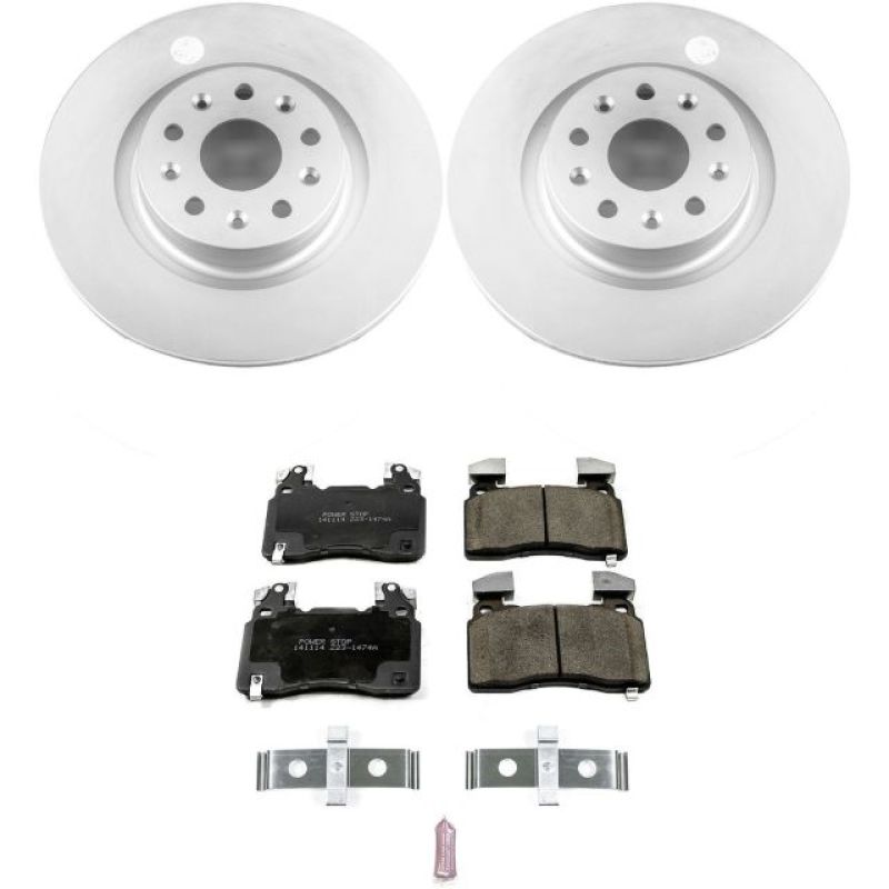 PSB Z17 Evolution Coated Kit - Power Stop 16-18 Cadillac CT6 Front Z17 Evolution Geomet Coated Brake Kit
