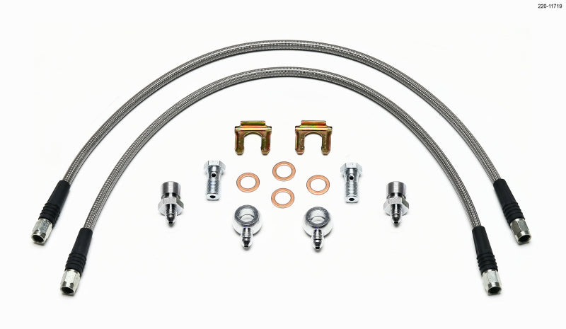WIL Flexline Brake Hose - Wilwood Flexline Kit D52 Caliper 22in w/ Banjo 7/16-20