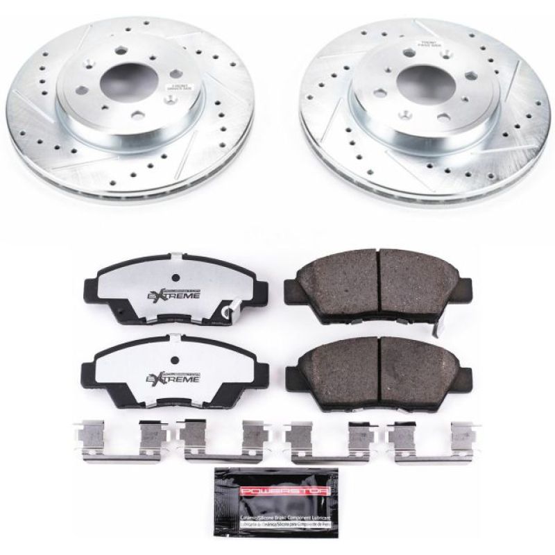 PSB Z26 Street Warrior Kit - Power Stop 15-19 Honda Fit Front Z26 Street Warrior Brake Kit