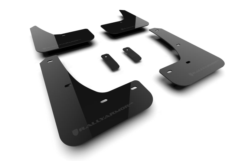 RAL UR Blk Flap/Dark Grey Logo - Rally Armor 24-25 Tesla Model 3 Highland Black UR Mud Flap Dark Grey Logo
