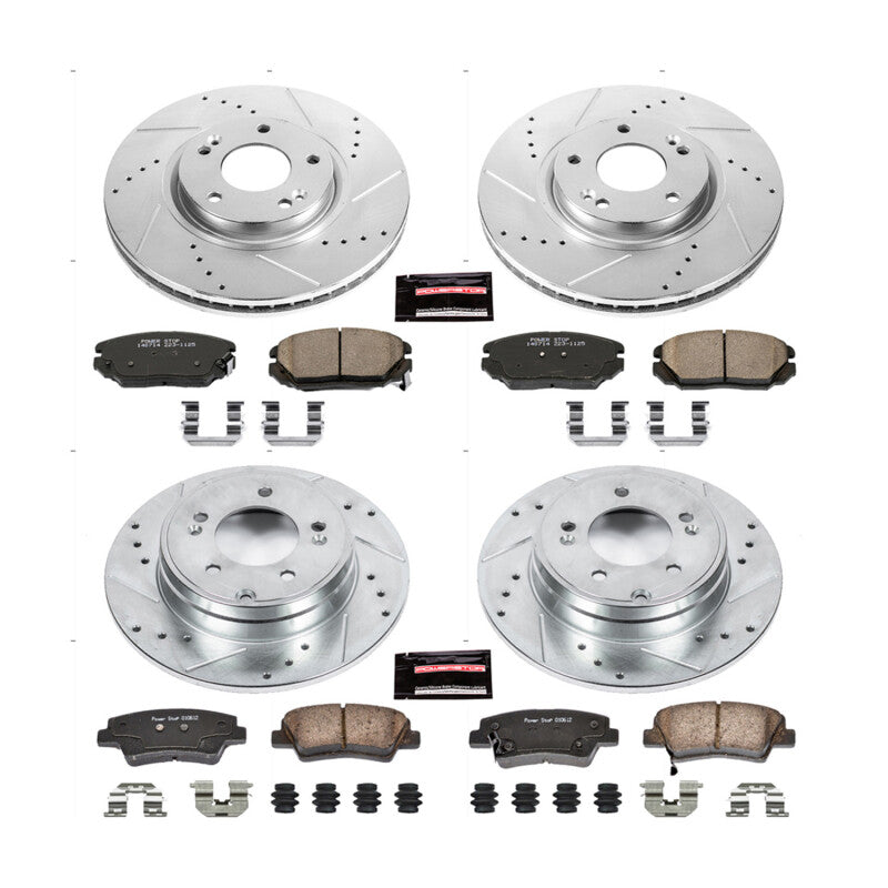PSB Z23 Evolution Kit - Power Stop 09-11 Hyundai Azera Front and Rear Z23 Evolution Brake Kit