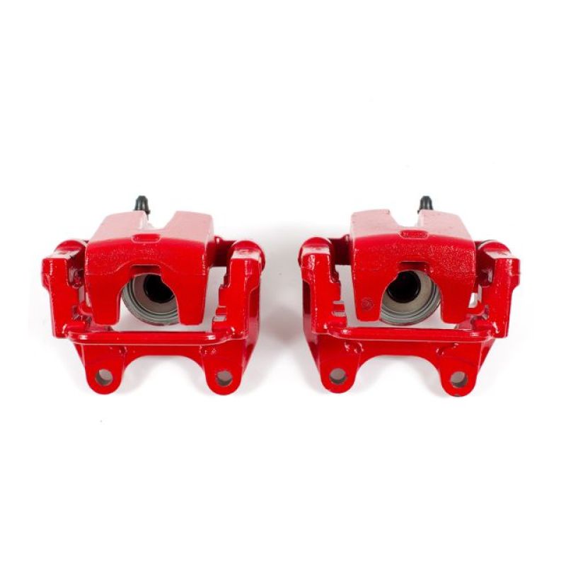 PSB Red Calipers - Power Stop 09-10 Dodge Challenger Rear Red Calipers w/Brackets - Pair
