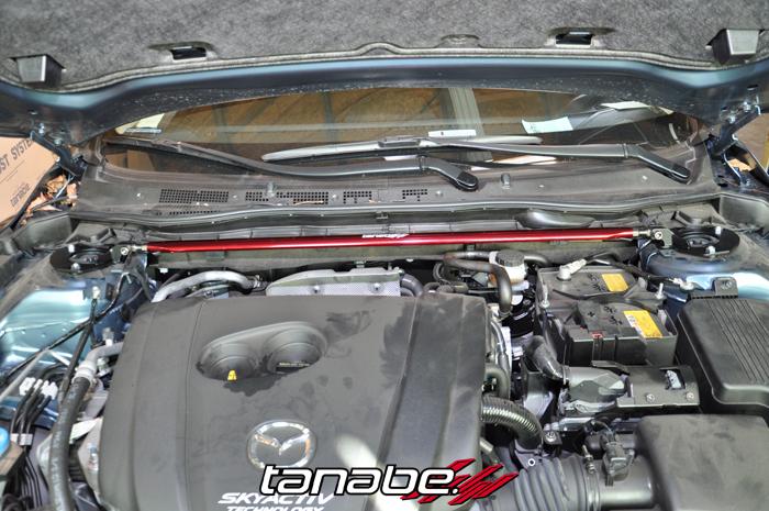 TAN Strut Tower Bars - Front - Tanabe Sustec Front Strut Tower Bar 14 Mazda 3 (3dr & 5dr) / Mazda 6