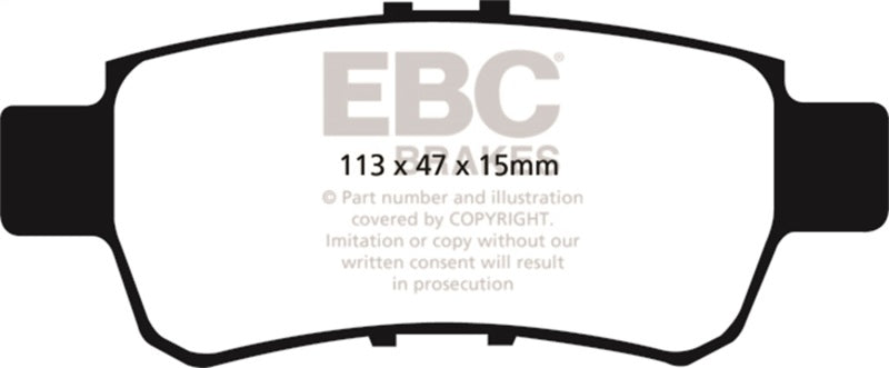 EBC Ultimax2 Brake Pad Sets - EBC 05-10 Honda Odyssey 3.5 Ultimax2 Rear Brake Pads