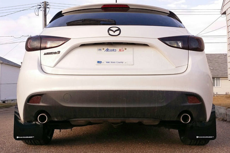 RAL UR Red Flap/Wht Logo - Rally Armor 14-18 Mazda3 Red UR Mud Flap w/White Logo