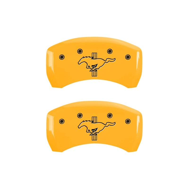 MGP Caliper Covers 2 Logo - MGP Rear set 2 Caliper Covers Engraved Rear 2015/Bar & Pony Yellow finish black ch